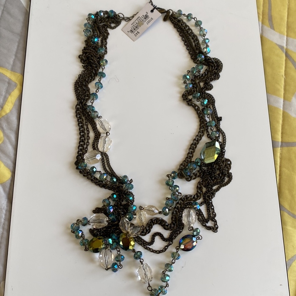 NWT Cookie Lee Multistrand Crystal Necklace